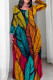 Casual Print Patchwork O Neck Straight Plus Size Dresses
