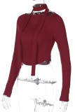 Casual Solid Color Patchwork O Neck Tops