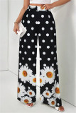 Casual Print Pocket Regular High Waist Wide Leg Full Print Trousers
