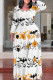 Casual Floral Print Graffiti Print Stripe Contrast O Neck Printed Plus Size Dresses