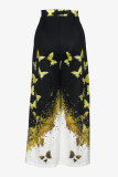 Casual Print Pocket Regular High Waist Wide Leg Full Print Trousers