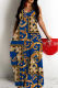 Sexy Casual Print Backless Spaghetti Strap Long Dresses