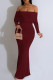 Sexy Solid Color Off Shoulder One Step Skirt Dresses