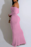 Sexy Solid Color Off Shoulder One Step Skirt Dresses