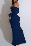 Sexy Solid Color Off Shoulder One Step Skirt Dresses