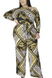 Casual Knitting Print Patchwork Oblique Collar Regular Plus Size Jumpsuits