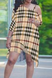 Casual Print Irregular Oblique Collar Plus Size Two Pieces