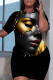 Casual Figure Print Basic O Neck Short Sleeve Two Pieces