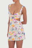 Sexy Solid Color Embroidered Sequins V Neck Sling Dresses
