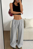 Casual Solid Color Basic Regular Mid Waist Conventional Solid Color Trousers