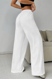Casual Solid Color Basic Regular Mid Waist Conventional Solid Color Trousers
