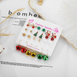 Street Santa Claus Christmas Tree Hollow Out Earrings