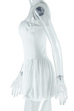 Sexy Solid Color Patchwork Backless Ruched Spaghetti Strap Sling Dresses