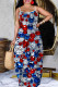 Sexy Casual Print Backless Spaghetti Strap Long Dresses