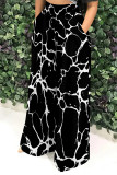 Casual Street Camouflage Print Stripe Pocket Contrast Loose High Waist Wide Leg Full Print Bottoms