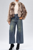 Street Patchwork Cardigan Collar Outerwear