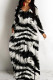 Casual Print Basic V Neck Long Dresses