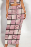 Casual Street Geometric Print Faux Denim Print Contrast Skinny High Waist Full Print Bottoms