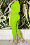 Casual Solid Color Draw String Pocket Patchwork Zipper Zipper Collar Long Sleeve Two Pieces