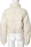 Casual Solid Color Pocket Patchwork Zipper Zipper Collar Outerwear