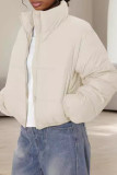 Casual Solid Color Pocket Patchwork Zipper Zipper Collar Outerwear