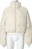 Casual Solid Color Pocket Patchwork Zipper Zipper Collar Outerwear