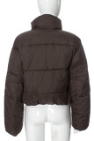 Casual Solid Color Pocket Patchwork Zipper Zipper Collar Outerwear