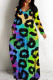 Casual Print Basic V Neck Long Dresses
