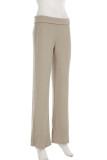 Casual Solid Color Patchwork Low Waist Wide Leg Patchwork Bottoms