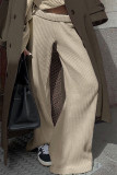Casual Solid Color Patchwork Low Waist Wide Leg Patchwork Bottoms