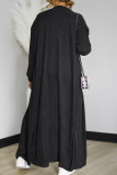 Casual Solid Color Pocket Patchwork O Neck Long Sleeve Two Pieces