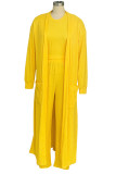Casual Solid Color Pocket Patchwork O Neck Long Sleeve Two Pieces
