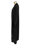 Casual Solid Color Pocket Patchwork O Neck Long Sleeve Two Pieces