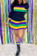 Casual Colorblock Buttons Patchwork Contrast Turndown Collar Long Sleeve Two Pieces