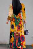 Elegant Geometric Print Snakeskin Print Leopard Lace Up Contrast V Neck Printed Dresses