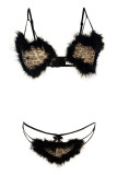 Sexy Leopard Print Patchwork Lingerie