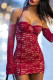 Sexy Solid Color Patchwork See-Through Halter Wrapped Skirt Dresses