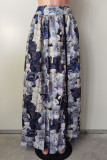 Casual Print Patchwork Slit Zipper Loose Mid Waist Full Print Bottoms