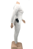 Casual Solid Patchwork Hooded Collar Plus Size Jumpsuits