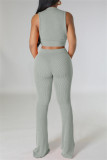 Casual Solid Basic O Neck Sleeveless Two Pieces