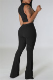 Casual Solid Basic O Neck Sleeveless Two Pieces