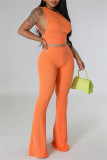 Casual Solid Basic O Neck Sleeveless Two Pieces