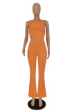 Casual Solid Basic O Neck Sleeveless Two Pieces