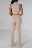 Casual Solid Basic O Neck Sleeveless Two Pieces