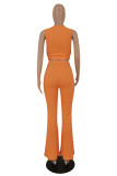 Casual Solid Basic O Neck Sleeveless Two Pieces
