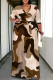 Casual Street Colorblock Geometric Print Lace Up Contrast V Neck Printed Plus Size Dresses