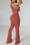Casual Solid Basic O Neck Sleeveless Two Pieces