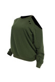 Casual Solid Color Hollow Out O Neck Tops