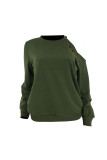 Casual Solid Color Hollow Out O Neck Tops