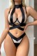 Sexy Patchwork Backless Contrast Lingerie